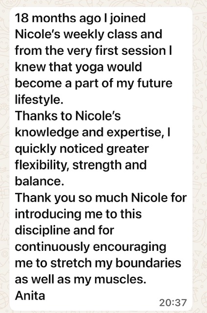 Yoga Class Review from Anita